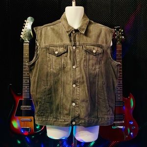 Vintage GAP Black Denim Stoned Washed Jean Vest